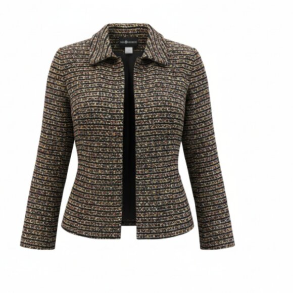 SAG HARBOR Women’s Jacket Size 14 Multi-Color Tweed Zip-Up Lined Blazer Coat - Picture 10 of 13